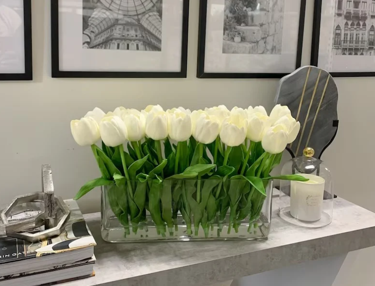 17-In Modern Long Real Touch Tulips Arrangements For Luxury Home Decor