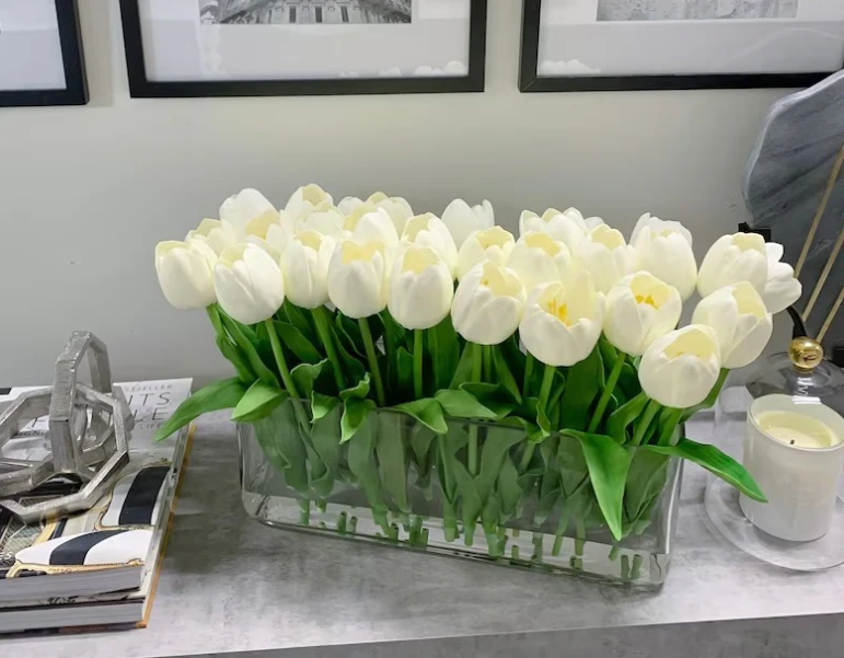 17-In Modern Long Real Touch Tulips Arrangements For Luxury Home Decor