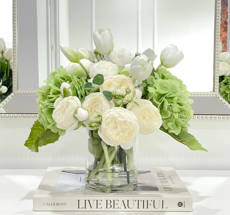 French Country Hydrangea Peony Arrangement