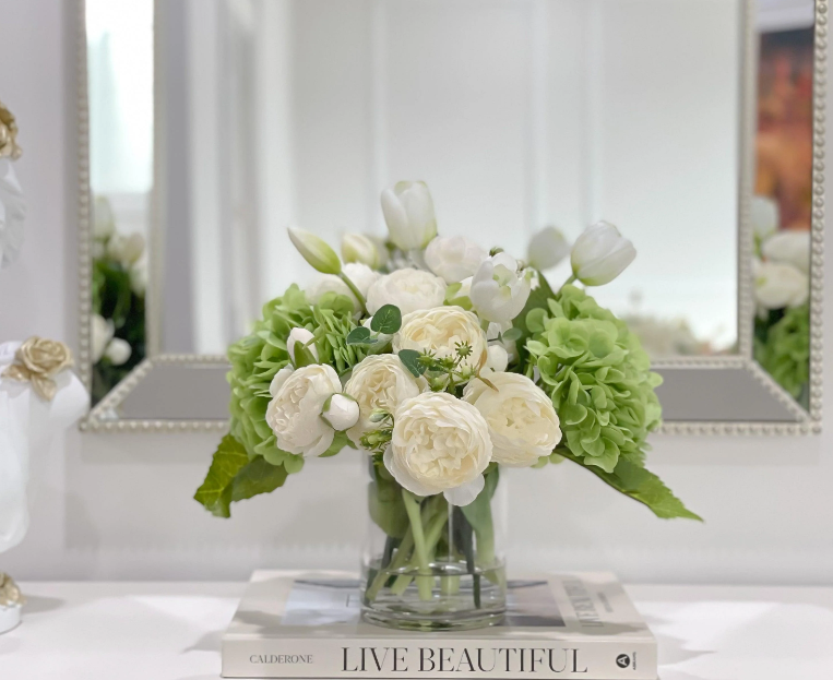 French Country Hydrangea Peony Arrangement