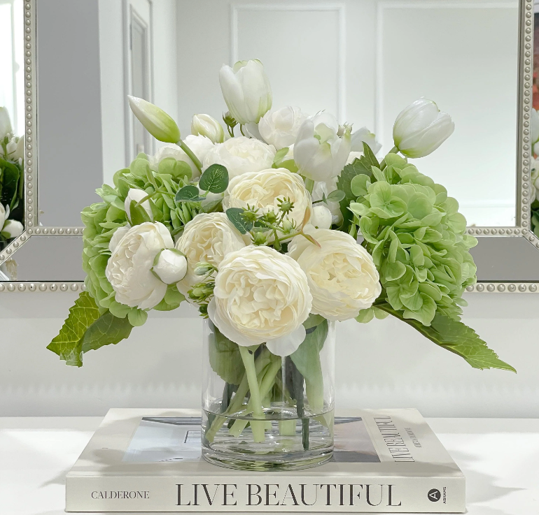 French Country Hydrangea Peony Arrangement