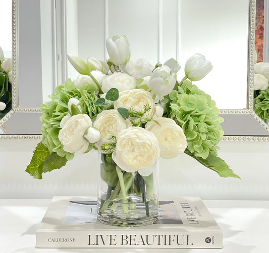 French Country Hydrangea Peony Arrangement