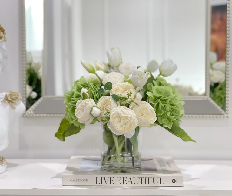 French Country Hydrangea Peony Arrangement