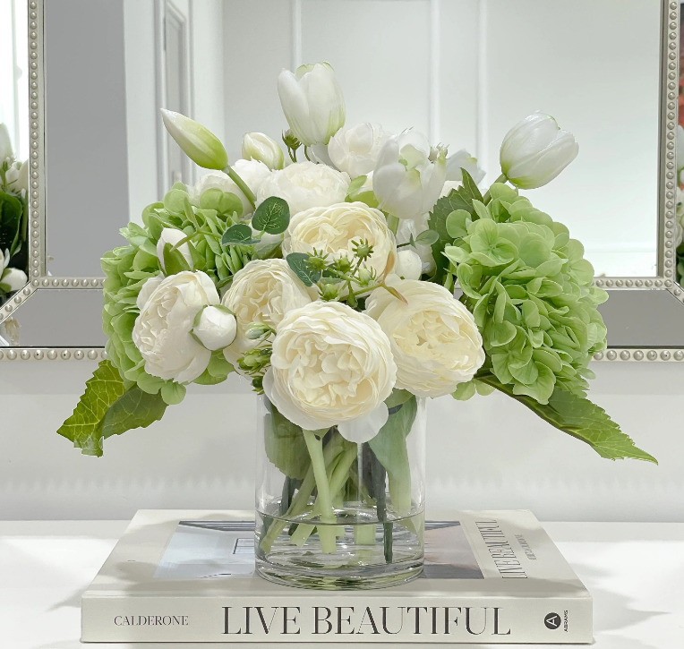 French Country Hydrangea Peony Arrangement