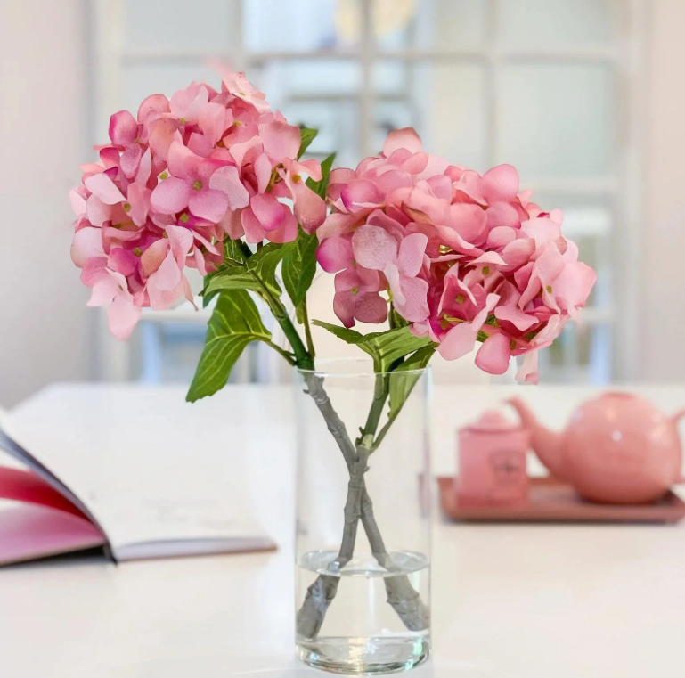 13" Tall Real Touch Hydrangeas Arrangement