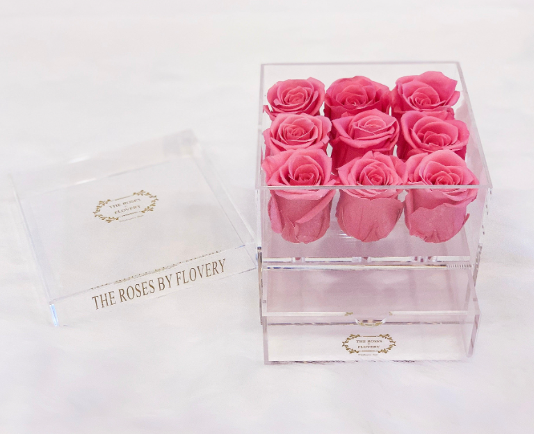 9 Premium Ecuador Preserved Sweet Pink Roses Arrangement