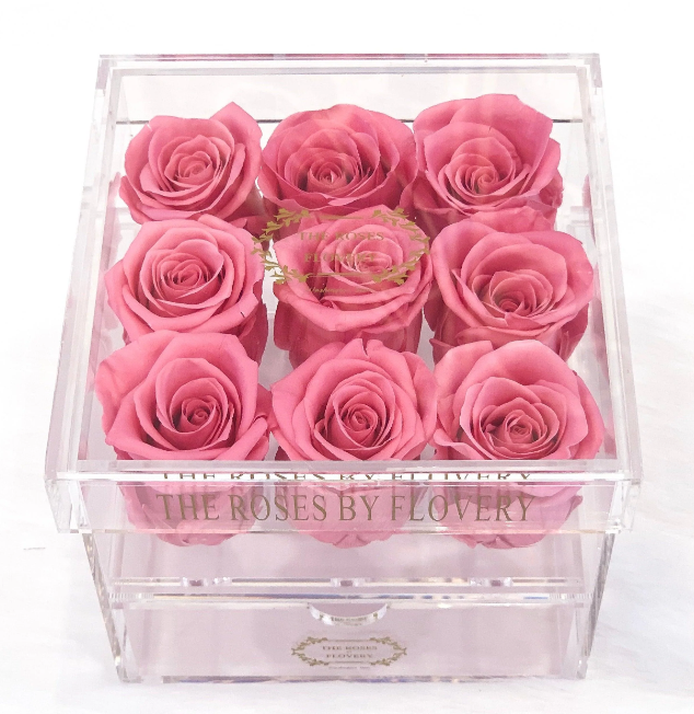 9 Premium Ecuador Preserved Sweet Pink Roses Arrangement