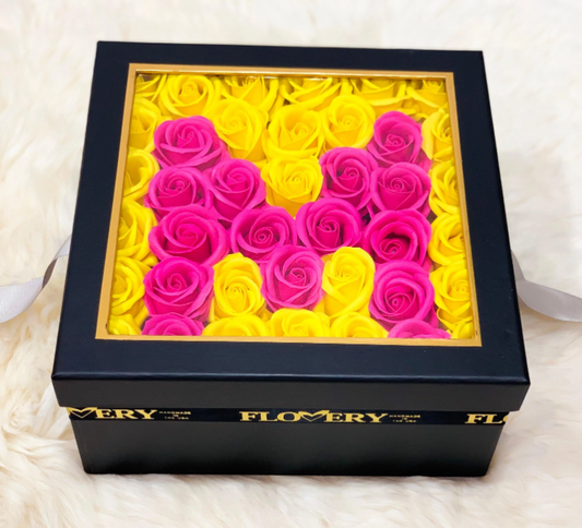 Medium Box Personalized Letter Premium Scented Soap Roses